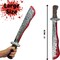 4E's Novelty 17" Fake Bloody Machete Costume Prop – Large Plastic Knife with Realistic Blood Stains for Halloween Costumes, Horror Props, Haunted House Décor, Safe for Kids & Adults
